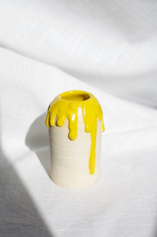 Yellow Drip Vase