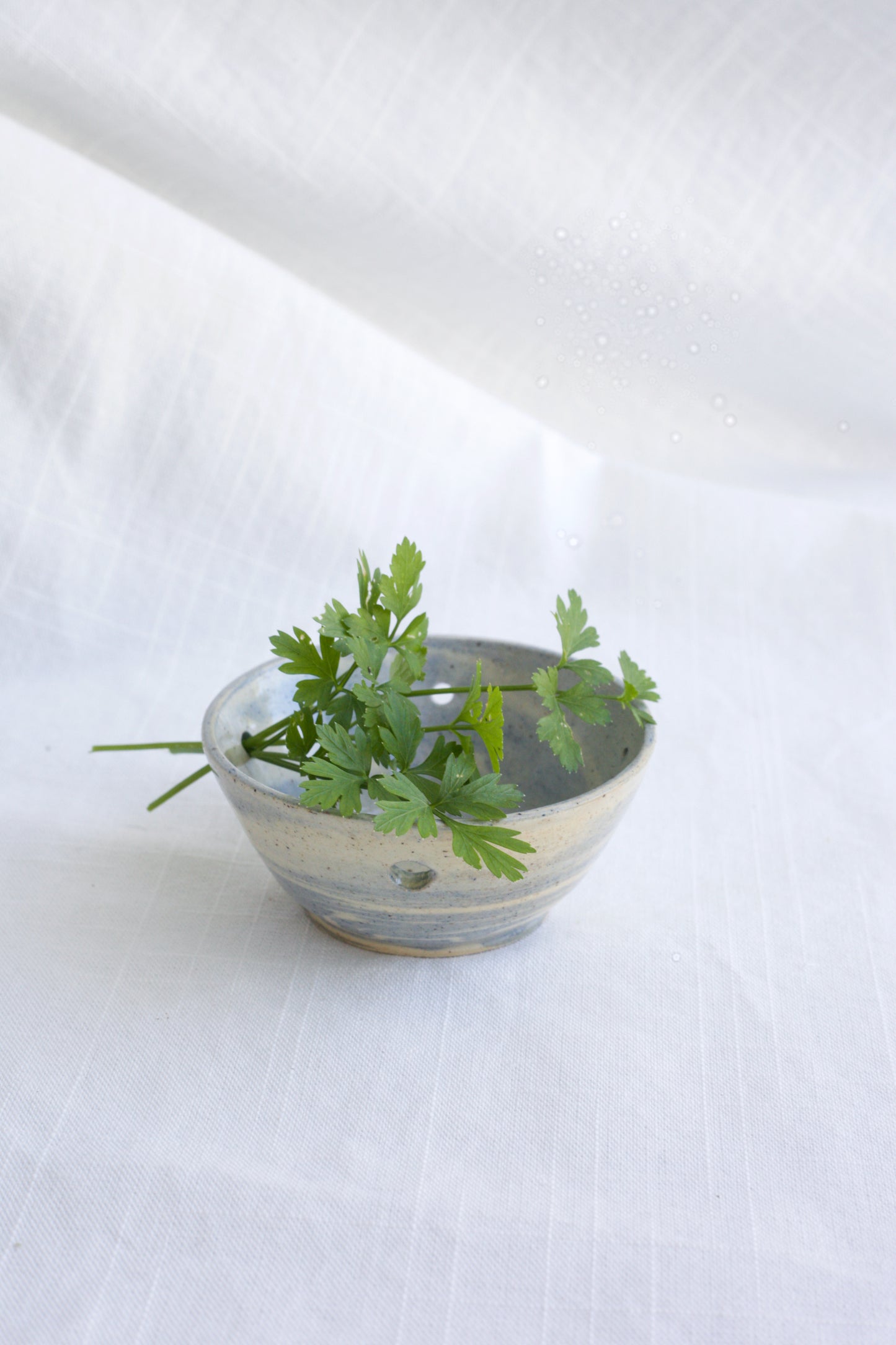 Blue Swirl Herb Bowl